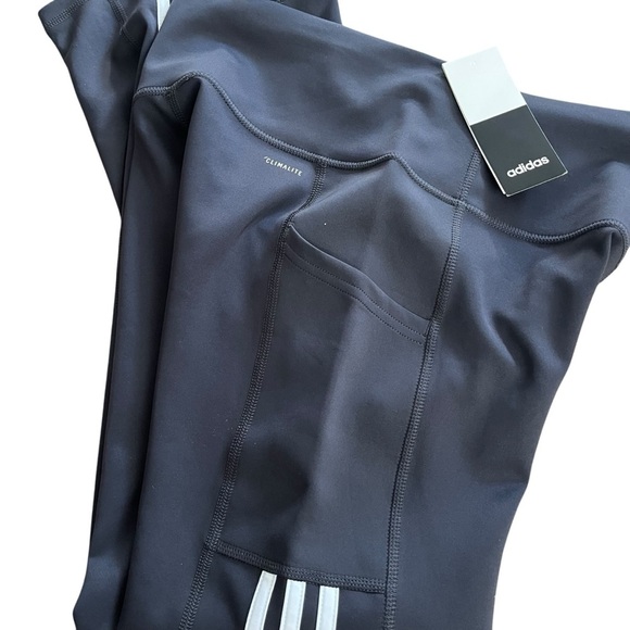 NWT adidas workout Athleisure leggings side stripes women size medium high rise - Picture 12 of 12
